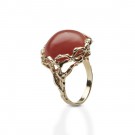 BON BON ROYAL GULLRING med rødquartz thumbnail