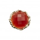 BON BON ROYAL GULLRING  med fasettert rødquartz thumbnail