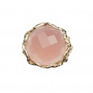 BON BON ROYAL GULLRING med fasettert rosa kvarts thumbnail