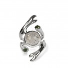 Freesia ring med Rutile quartz og grønne Tourmaliner  thumbnail