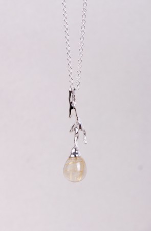 Branch pendant with Rutile quartz