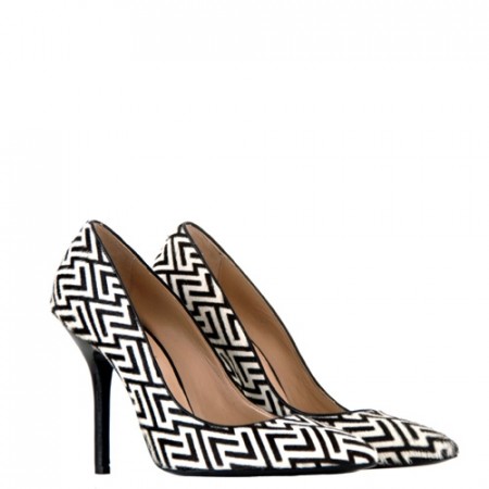 SORTE OG HVITE PUMPS - Diana print