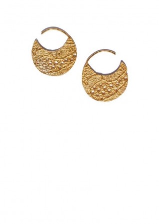 LAZY LACE PORTOBELLO HOOP EARRINGS MEDIUM