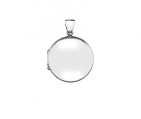 Silver plain puffed round locket 24