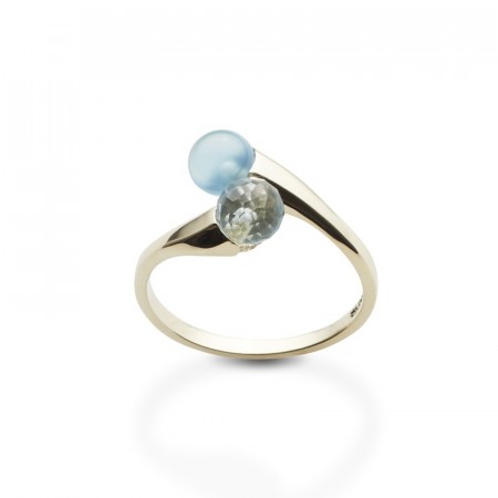 BON BON DUO RING med topas