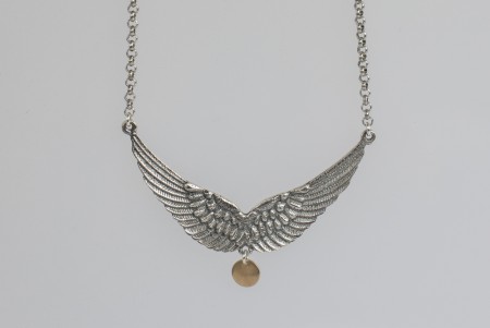 Dobbel wing necklace oxidized